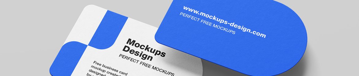Half circle business card mockup