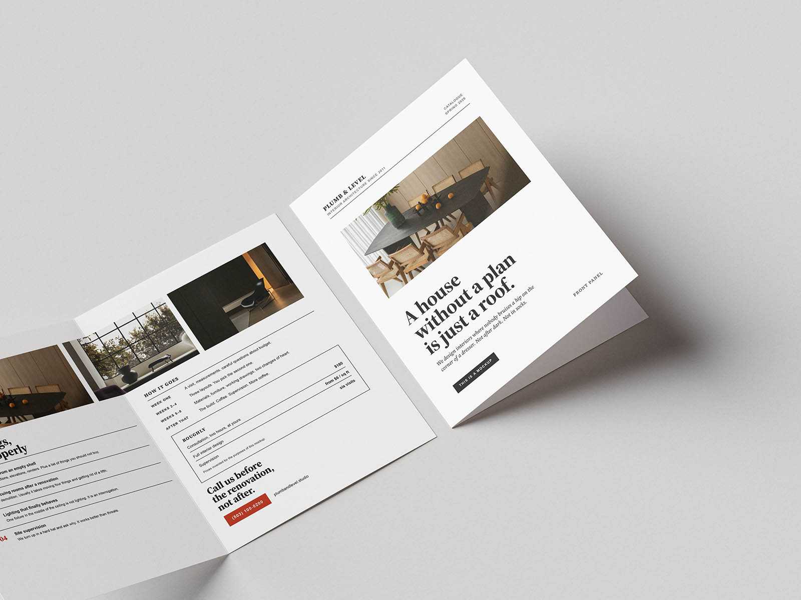 Half-fold tabloid flyer mockup