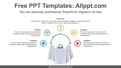 Halloween Day Ghost PowerPoint Diagram