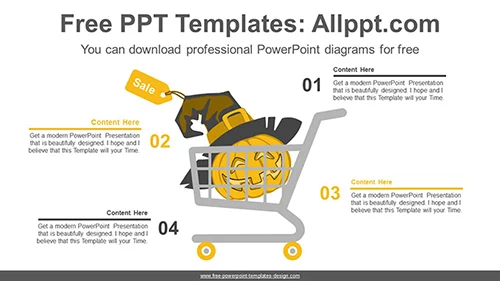 Halloween Shopping PowerPoint Diagram