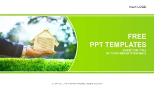 Hand And Wood House-Real Estate PowerPoint Templates