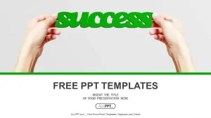 Hand and word Success isolated PowerPoint Templates