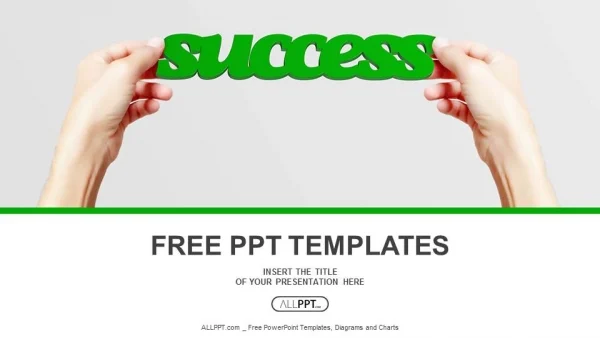 Hand and word Success isolated PowerPoint Templates