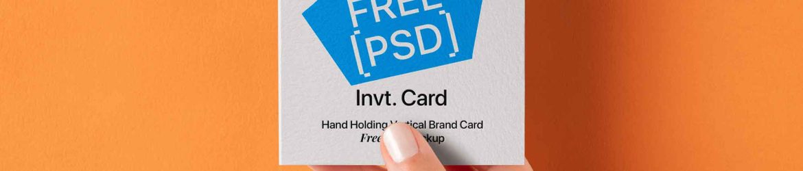 Hand Holding Vertical Brand Card Mockup