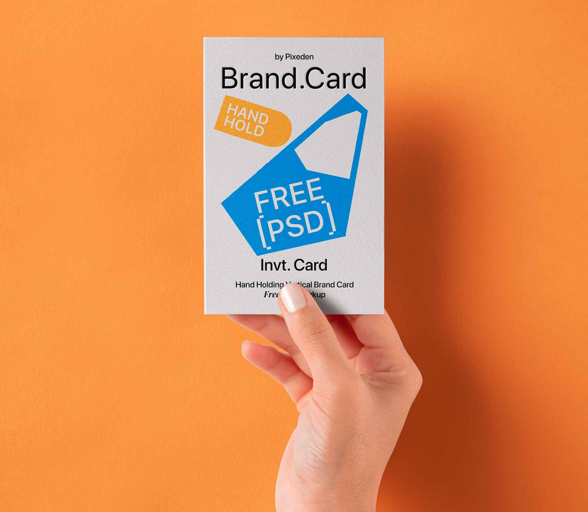Hand Holding Vertical Brand Card Mockup