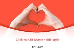 Hand Making Heart Sign PowerPoint Template