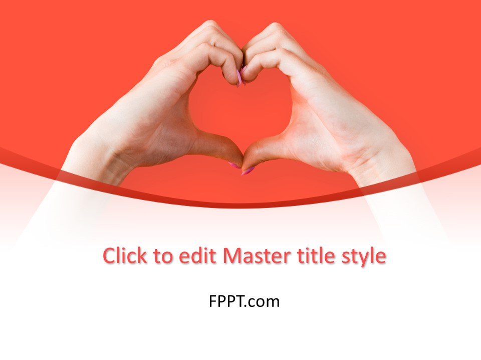 Hand Making Heart Sign PowerPoint Template