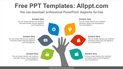 Hand tree leaves PowerPoint Diagram Template