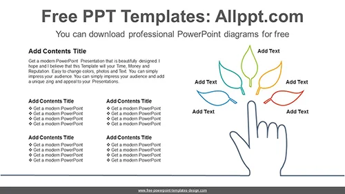 Hand Tree Leaves PowerPoint Diagram