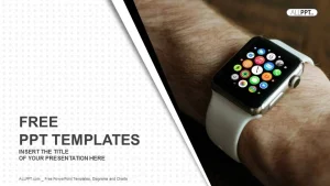 Hand wearing elegant smartwatch PowerPoint Templates