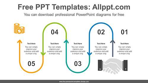 Handshake curved line PowerPoint Diagram Template