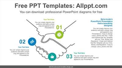 Handshake line PowerPoint Diagram Template