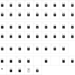 Mapa de caracteres da fonte Hang Board 123 Font