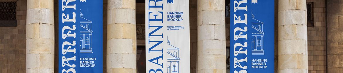 Hanging banners mockup