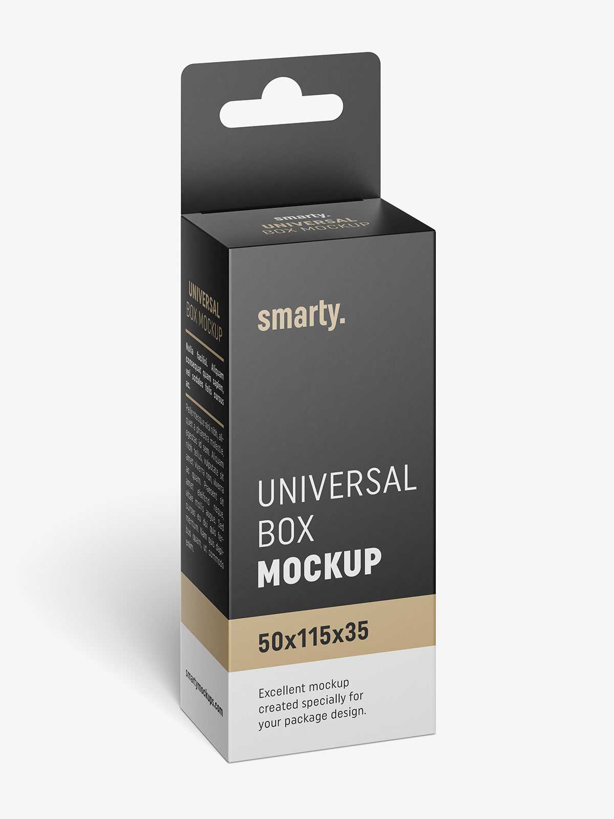 Hanging box mockup / 50x115x35