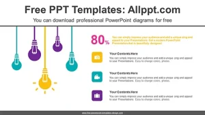 Hanging Light Bulb PowerPoint Diagram Template