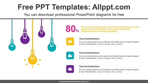 Hanging Light Bulb PowerPoint Diagram Template