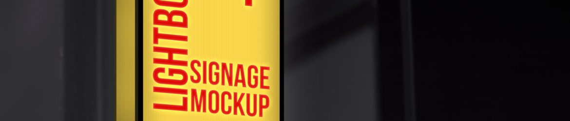 Hanging Lightbox Signage Mockup