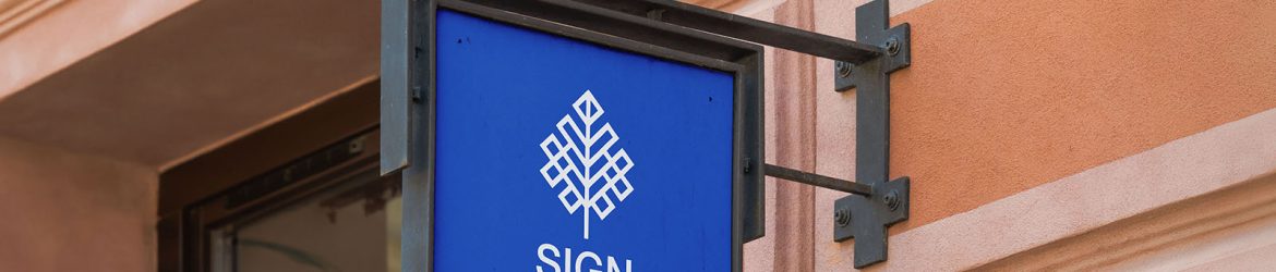 Hanging sign mockup