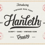 Hanleth Vintage Font Duo - Fonte Grátis Hanleth Vintage Font Duo