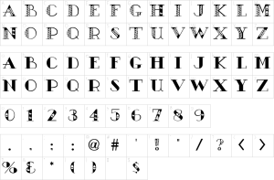 Mapa de caracteres da fonte Happy Easter Font