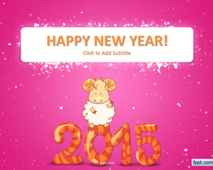 Happy Goat New Year 2015 PowerPoint Template