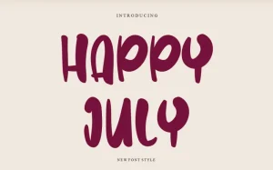 Happy July Font