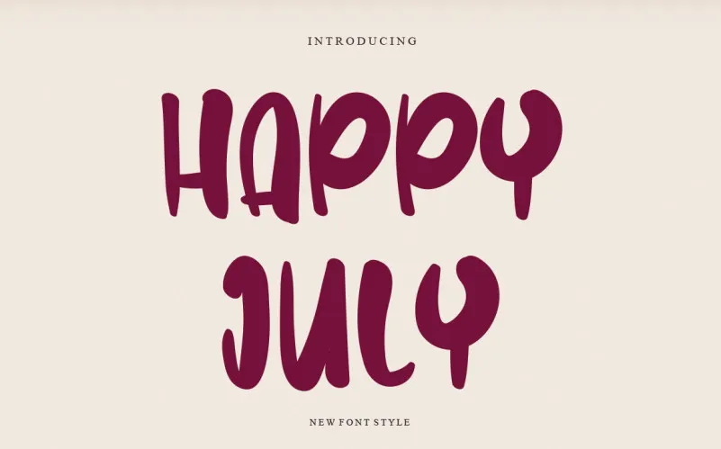 Happy July Font