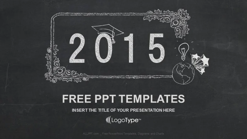 Happy New Year 2015 In Blackboard-PPT Templates
