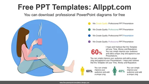 Happy Tea Time PowerPoint Diagram