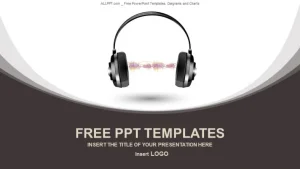 Headphone With Waves-Recreation PowerPoint Templates