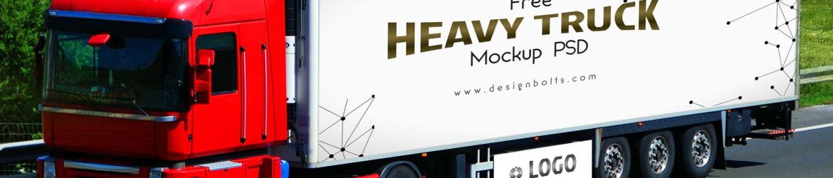 Heavy Duty Truck Vehicle Branding Mockup (PSD)