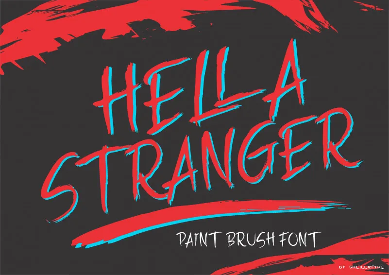HELLA STRANGER Brush Font