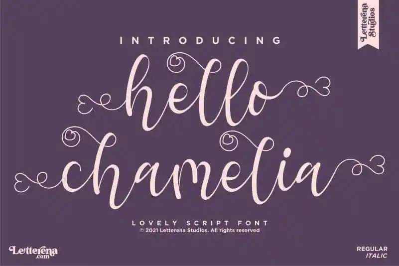 Hello Chamelia Calligraphy Font