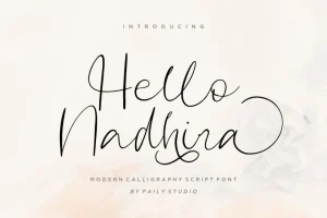 Hello Nadhira Calligraphy Font