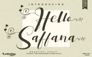 Hello Saffana Calligraphy Font