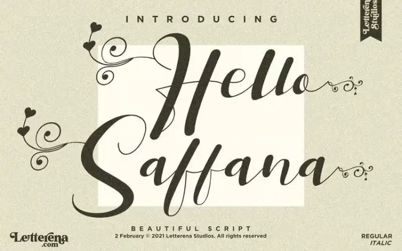 Hello Saffana Calligraphy Font