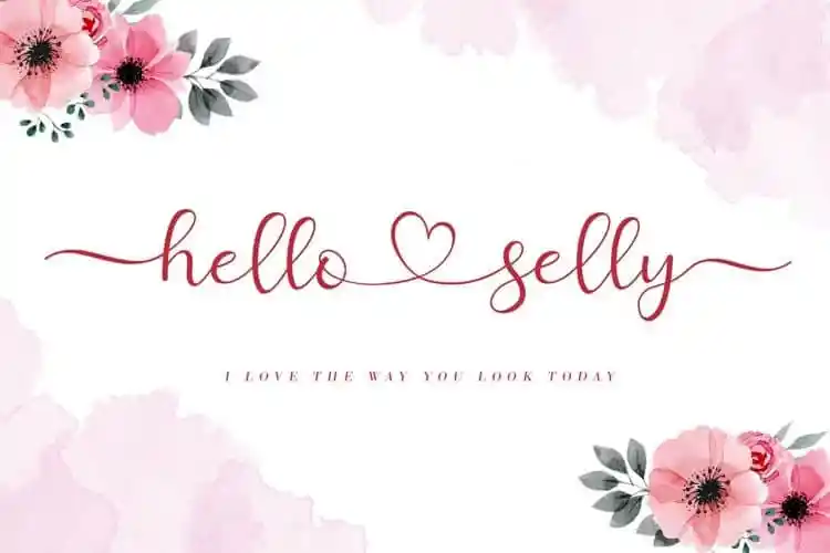 Hello Selly Calligraphy Font