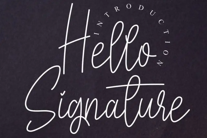 Hello Signature Script Font