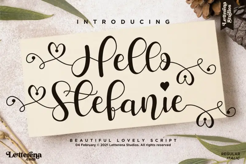Hello Stefanie Calligraphy Font