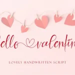 Hello Valentine Calligraphy Font - Fonte Grátis Hello Valentine Calligraphy Font