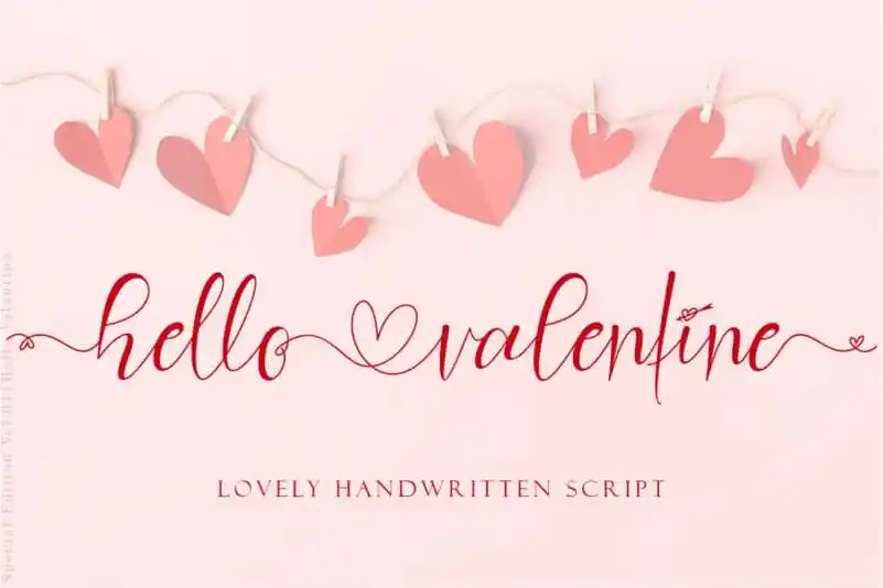 Hello Valentine Calligraphy Font