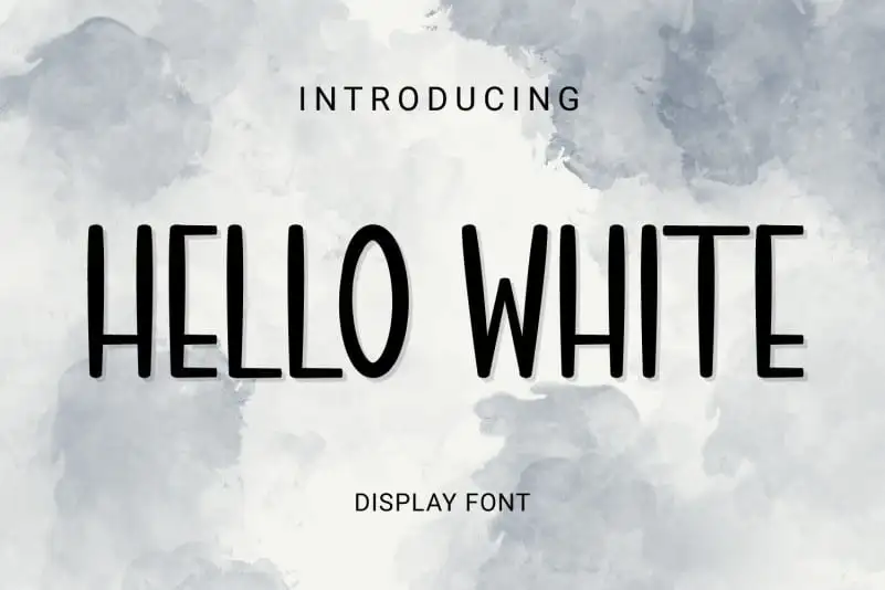 Hello white Display Font