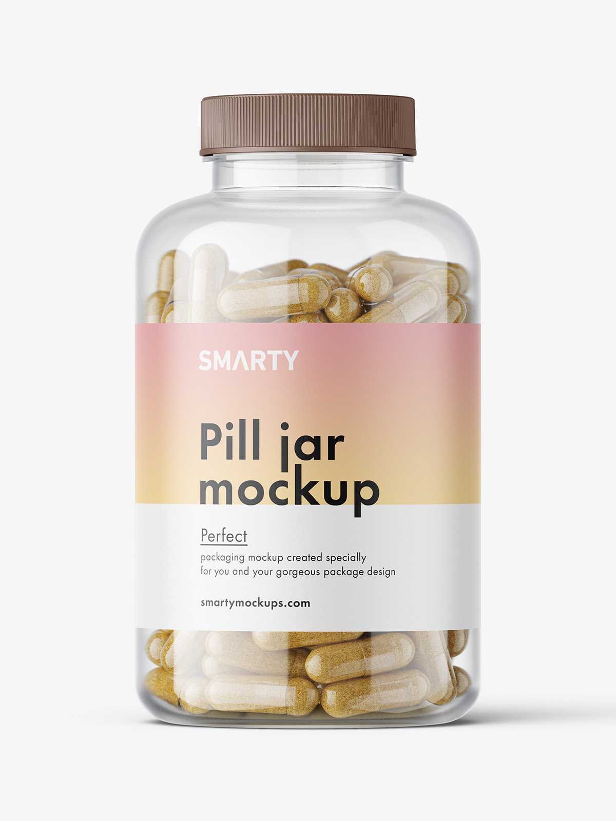 Herbal capsules jar mockup