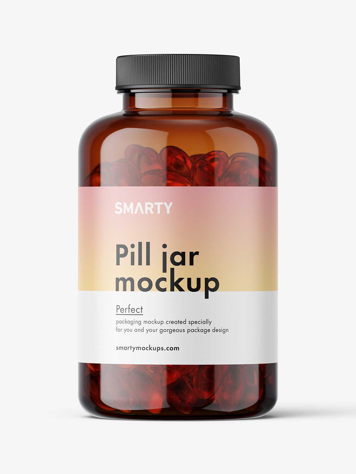 Herbal fish oil capsules jar mockup