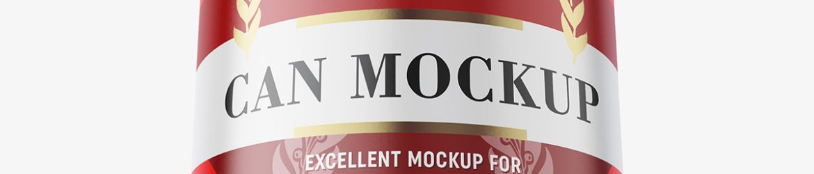 Heroic shot of matt beer can mockup / 330 ml