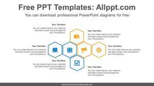 Hexagon semi-radial symmetry PowerPoint Diagram Template