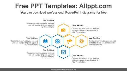 Hexagon semi-radial symmetry PowerPoint Diagram Template