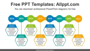 Hexagon Text Boxes PowerPoint Diagram