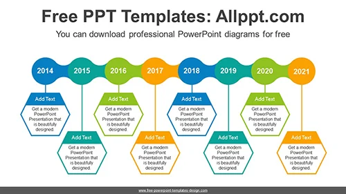 Hexagon Text Boxes PowerPoint Diagram